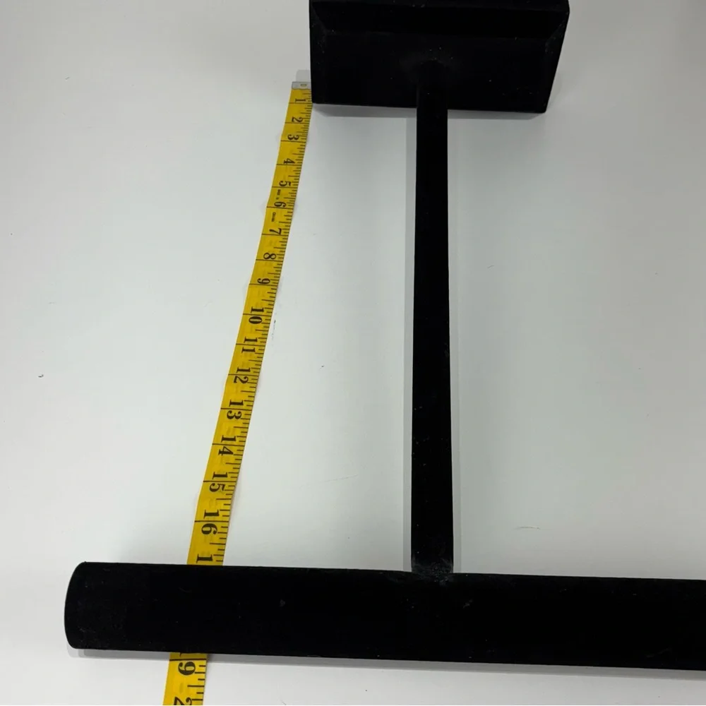 2 Long black velvet T-Bar necklace and Bracelet Display